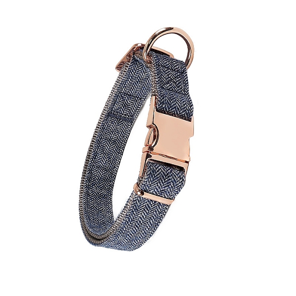 Nylon Dog Collar With Rose Gold Iron Quick Release Buckle