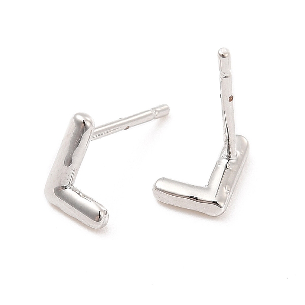 

PandaHall Brass Hollow Out Initial Letter Stud Earrings for Women, Platinum, Lead Free & Cadmium Free, Letter.L, 7.5x5.5x1.5mm, Pin: 0.8mm...