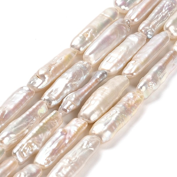 

PandaHall Natural Keshi Pearl Beads Strands, Cultured Freshwater Pearl, Oval, Grade 8A, Baroque Pearls, Seashell Color, 5~24x5~8x3.5~5mm...
