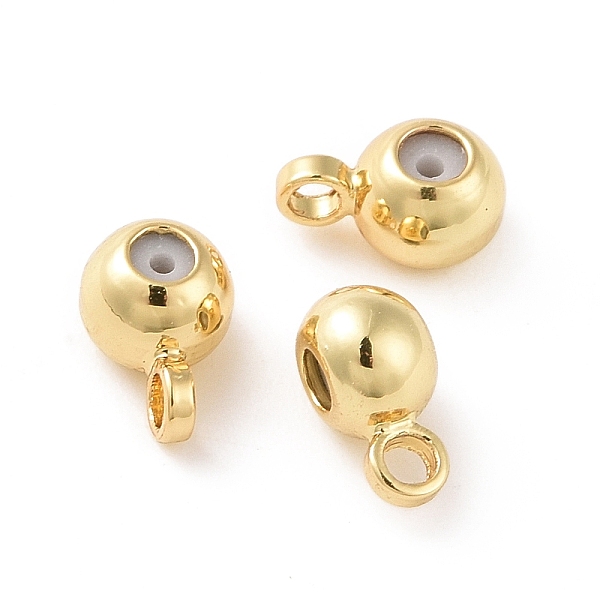 

PandaHall Brass Tube Bails, Loop Bails, Cadmium Free & Nickel Free & Lead Free, Rondelle Bail Beads, Real 18K Gold Plated, 6x4x3mm, Hole...