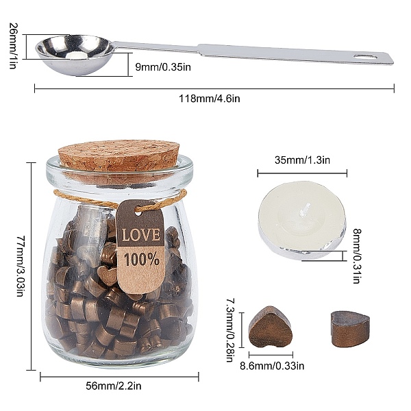 

PandaHall CRASPIRE Sealing Wax Particles Kits for Retro Seal Stamp, with Stainless Steel Spoon, Candle, Glass Jar, Coconut Brown...