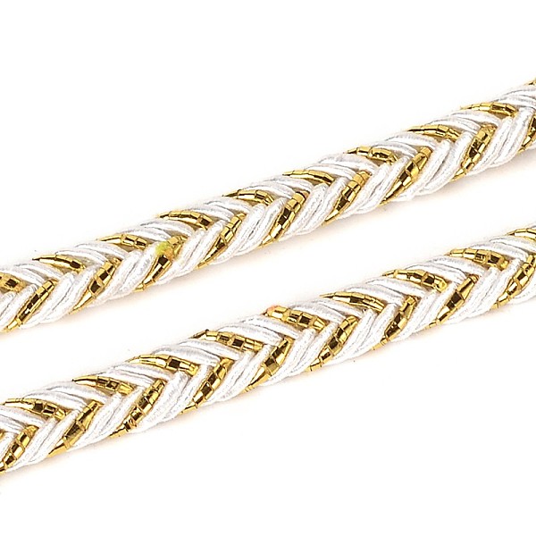 

PandaHall Braided Cloth Threads Cords for Bracelet Making, White, 6mm, about 50yards/roll(150 feet/roll) Cloth White