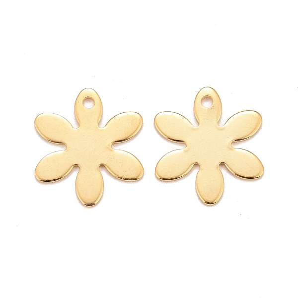 

PandaHall 201 Stainless Steel Pendants, Flower, Real 24k Gold Plated, 17x15x0.8mm, Hole: 1.5mm 201 Stainless Steel Flower
