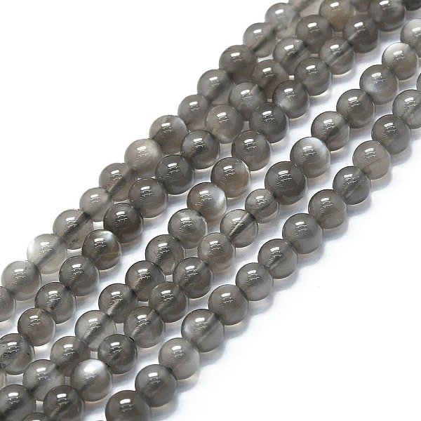 

PandaHall Natural Grey Moonstone Beads Strands, Round, 4.5~5mm, Hole: 0.8mm, about 78pcs/strand, 15.55''(39.5cm) Grey Moonstone Round