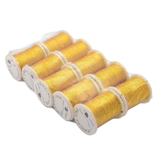 

PandaHall Metallic Cord for Jewelry Making, Golden, 0.2mm Fibre