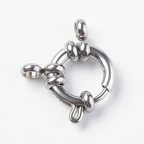 

PandaHall 304 Stainless Steel Smooth Surface Spring Ring Clasps, Stainless Steel Color, 15x12x4mm, Hole: 2.5mm 304 Stainless Steel