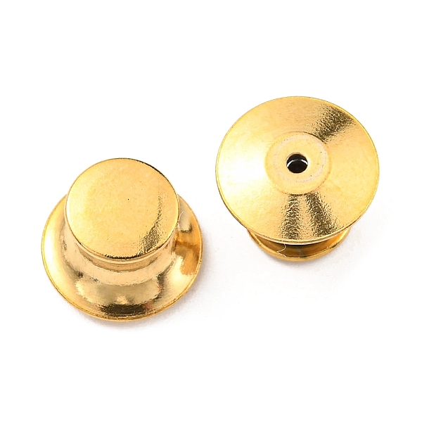 

PandaHall 303 Stainless Steel Badge Lapel Pin Back Butterfly Clutches, Tie Tack Pin, Brooch Findings, Column, Real 18K Gold Plated, 7x10mm...