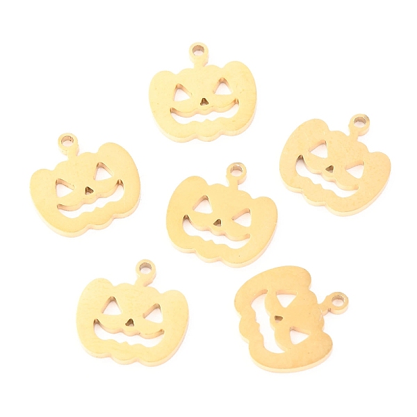 

PandaHall 304 Stainless Steel Charms, Laser Cut, for Halloween, Jack-O-Lantern, Golden, 12x11.5x1.1mm, Hole: 1.2mm 304 Stainless Steel...