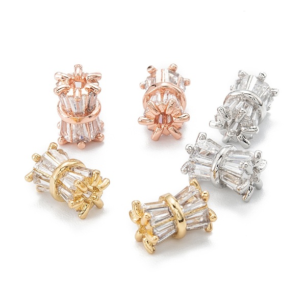 

PandaHall Brass Micro Pave Clear Cubic Zirconia Beads, with Enamel and Jump Ring, Long-Lasting Plated, Waist Drum, Mixed Color, 8x6x5mm...