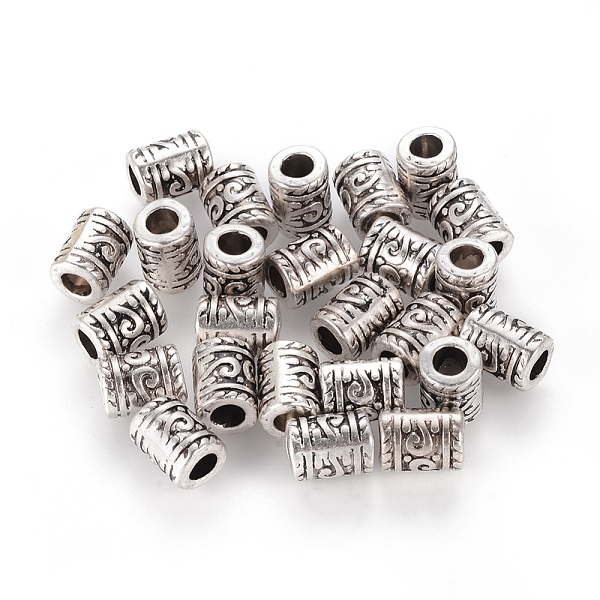 

PandaHall Tibetan Style Alloy Beads, Cadmium Free & Nickel Free & Lead Free, Column, Antique Silver, 9x7mm, Hole: 3.5mm Alloy Column