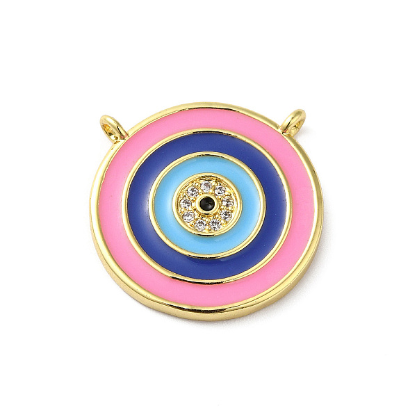 

PandaHall Rack Plating Brass Pave Cubic Zirconia Enamel 2-Loop Pendants, Lead Free & Cadmium Free, Real 18K Gold Plated, Long-Lasting Plated...
