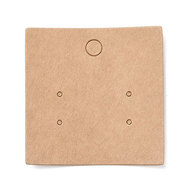 

PandaHall Blank Kraft Paper Earring Display Cards, Square, BurlyWood, 5x5x0.05cm, Hole: 1.5mm Paper Square Orange