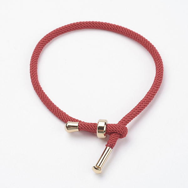 

PandaHall Cotton Twisted Cord Bracelet Making, with Stainless Steel Findings, Golden, FireBrick, 9 inch~9-7/8 inch(23~25cm), 3mm Cotton Red