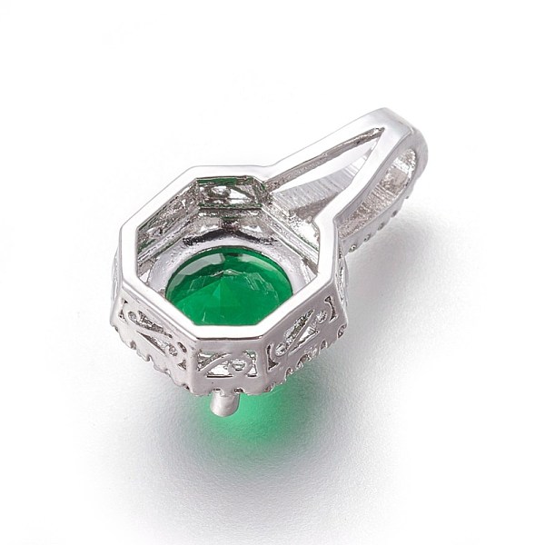 

PandaHall Brass Micro Pave Cubic Zirconia Pendants, Perfume Bottle, Platinum, Green, 17.5x10x7mm, Hole: 2.5x6.5mm Brass+Cubic Zirconia...