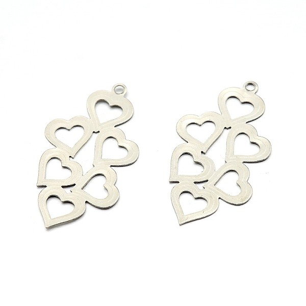 

PandaHall Original Color Heart 201 Stainless Steel Slice Pendants for Valentine's Day, Stainless Steel Color, 29x16x0.3mm, Hole: 1.5mm 201...