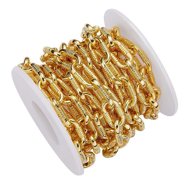 

PandaHall Brass Paperclip Chains, Flat Oval, Drawn Elongated Cable Chains, with Spool, Long-lasting Plated, Unwelded, Lead Free & Cadmium...