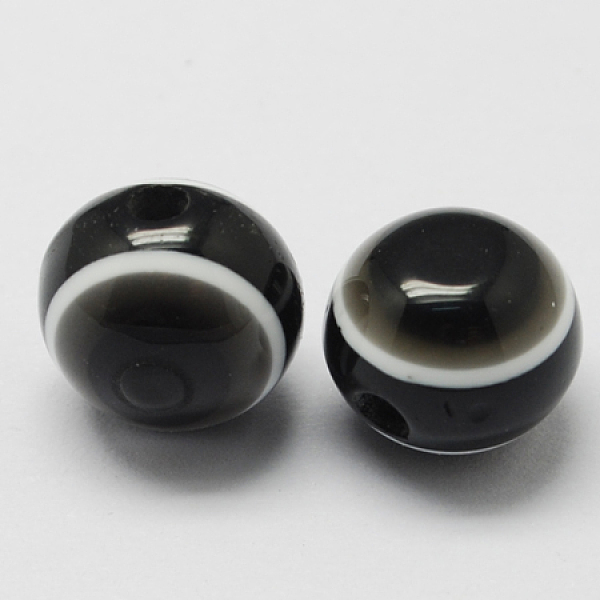 

PandaHall Round Evil Eye Resin Beads, Black, 10x9mm, Hole: 1.8~2mm Resin Evil Eye Black