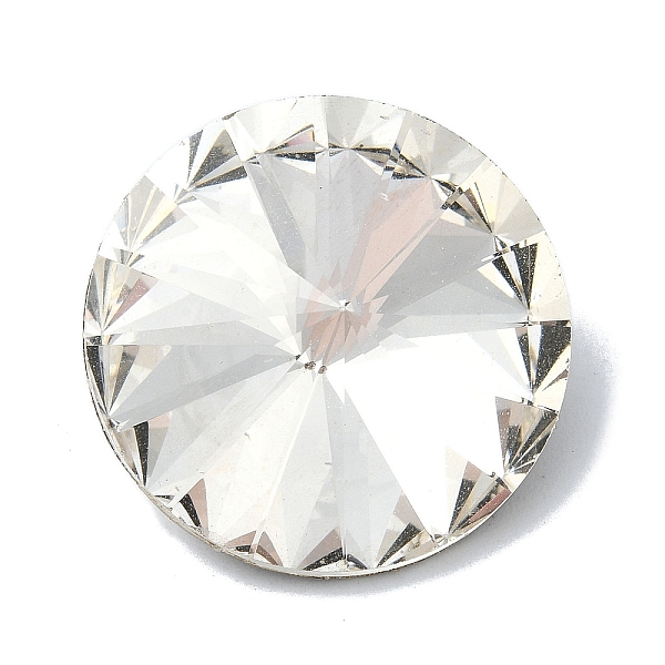 

PandaHall Faceted Glass Rhinestone Cabochons, Pointed Back, Flat Round, Crystal, 25x12mm Glass Rhinestone Flat Round Clear