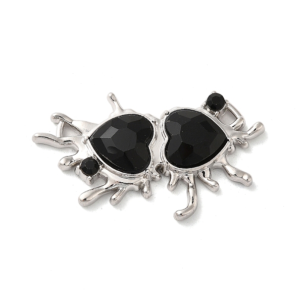

PandaHall Alloy Connector Charms, Melting Heart Links with Glass, Lead Free & Cadmium Free, Platinum, Black, 24x40x6mm, Hole: 2.6x2mm and...