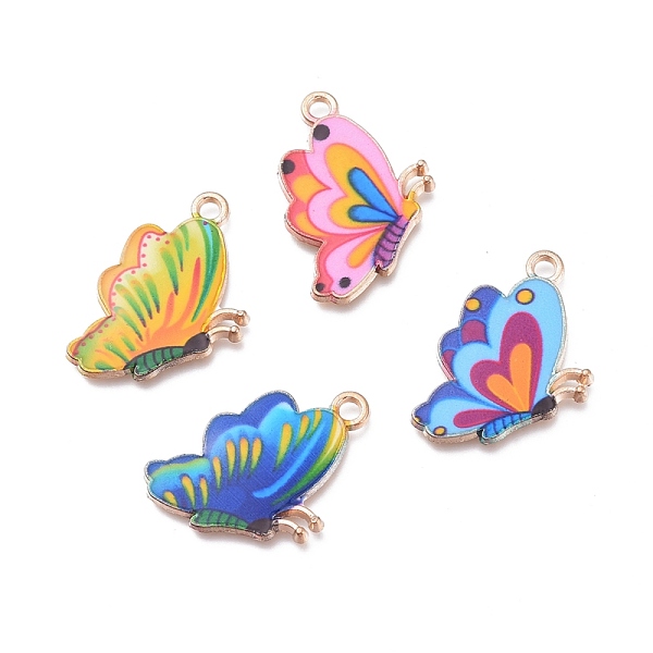 

PandaHall Alloy Enamel Pendants, Cadmium Free & Lead Free, Butterfly, Light Gold, Mixed Color, 24.5x16.5x1.7mm, Hole: 2mm Alloy+Enamel..., Multicolor