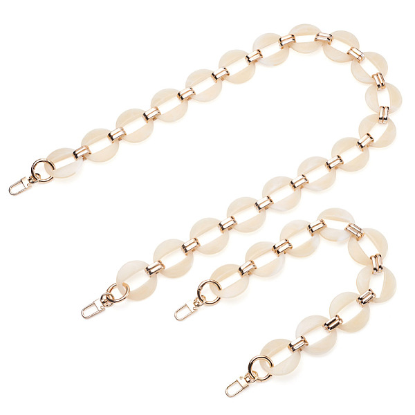 

PandaHall Givenny-EU 2Pcs 2 Style Resin Bag Strap, Acrylic Curb Chain Bag Strap, with Alloy Swivel Clasps, for Bag Straps Replacement..., Multicolor