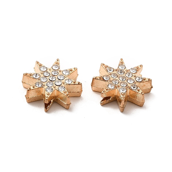 

PandaHall Alloy Rhinestone Beads, Sparkling Star, Golden, Crystal, 13x12.5x4.5mm, Hole: 1.6mm Alloy+Rhinestone Star Clear