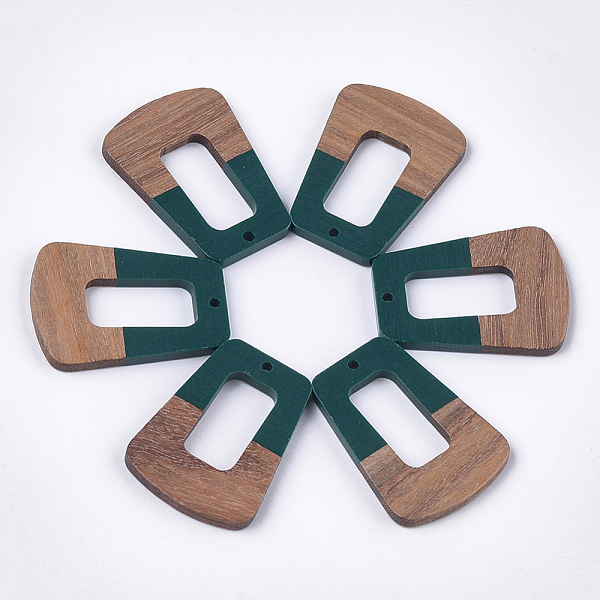 

PandaHall Resin & Walnut Wood Pendants, Trapezoid, Dark Slate Gray, 37~37.5x27~27.5x3~3.5mm, Hole: 2mm Resin+Wood Trapezoid Gray