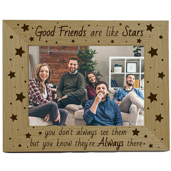 

PandaHall Natural Wood Photo Frames, for Tabletop Display Photo Frame, Rectangle, Star, 168x218mm, Inner Diameter: 100x150mm Wood Star