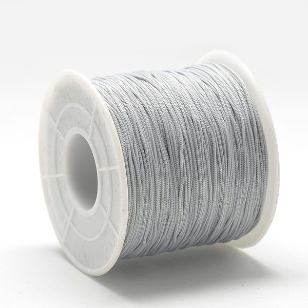 

PandaHall Polyester Cords, Light Grey, 0.5~0.6mm, about 131.23~142.16 yards(120~130m)/roll Polyester Gray