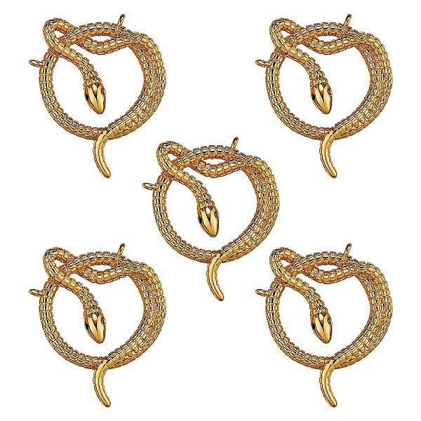 

PandaHall 5Pcs Brass Micro Pave Clear Cubic Zirconia Pendants, Long-Lasting Plated, Snake Shape, Golden, 26x19x2.7mm, Hole: 1mm Brass+Cubic...