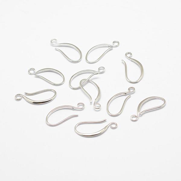 

PandaHall Brass Earring Hooks, with Horizontal Loop, Long-Lasting Plated, Real Platinum Plated, 17x8.5x1.5mm, Hole: 2mm, 21 Gauge, Pin...