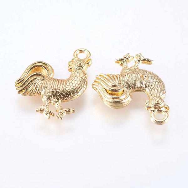 

PandaHall Alloy Pendants, Real 18K Gold Plated, Chicken, Golden, 20x15x3mm, Hole: 2mm Alloy Other Animal