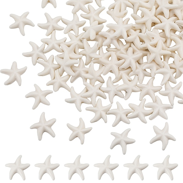 

PandaHall SUNNYCLUE 1 Box 150Pcs Starfish Beads Boho Style Pure White Synthetic Turquoise Starfish Animal Beads Bulk Summer Sea Ocean...