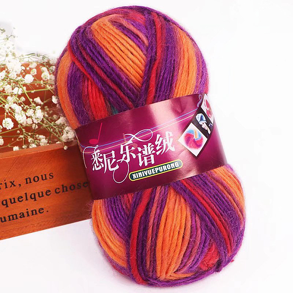 

PandaHall Wool Yarn, for Weaving, Knitting & Crochet, Colorful, 2.5mm Wool