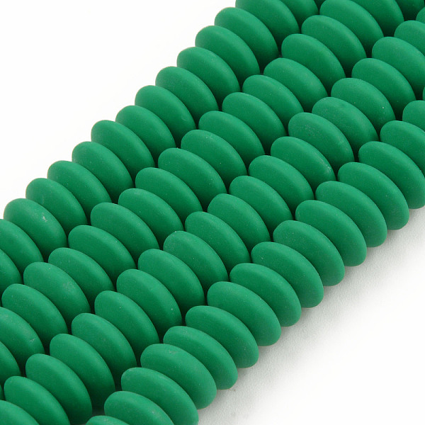 

PandaHall Handmade Polymer Clay Beads Strands, Flat Round, Medium Sea Green, 8.5~9x3.5mm, Hole: 1.6mm, about 112pcs/strand, 15.75 inch~16.14...