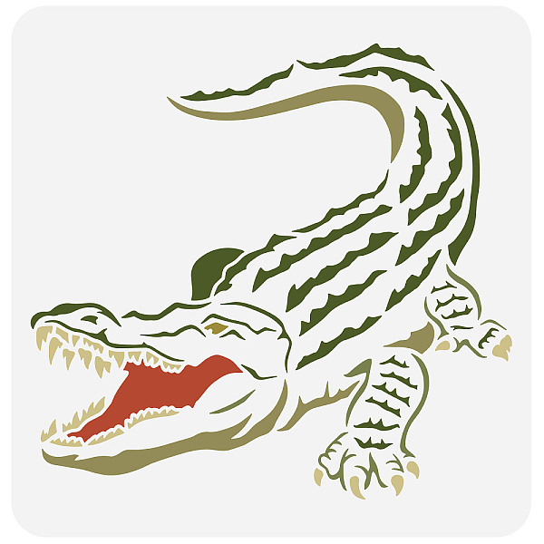 

PandaHall FINGERINSPIRE Crocodile Stencil 11.8x11.8inch Reusable Alligator Crocodile Painting Template DIY Craft Animal Crocodile Pattern...
