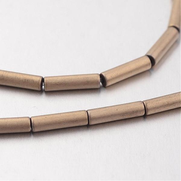 

PandaHall Electroplate Non-magnetic Synthetic Hematite Bead Strands, Frosted, Tube, Antique Silver Plated, 8x2mm, Hole: 1mm, about...