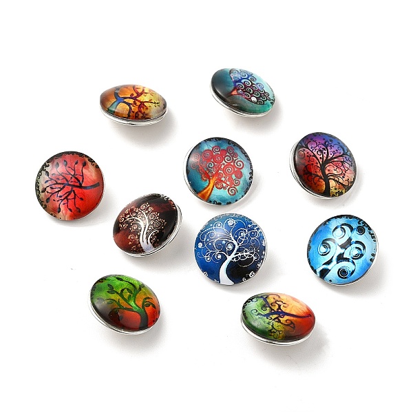 Mixed Color Tree Pattern Brass Buttons