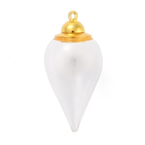 

PandaHall Glass Bottle Pendants, with Brass Cap, Wish Bottle Pendant, Refillable Bottle Pendant, Teardrop, Golden, Clear, 40mm, Hole: 1.8mm...