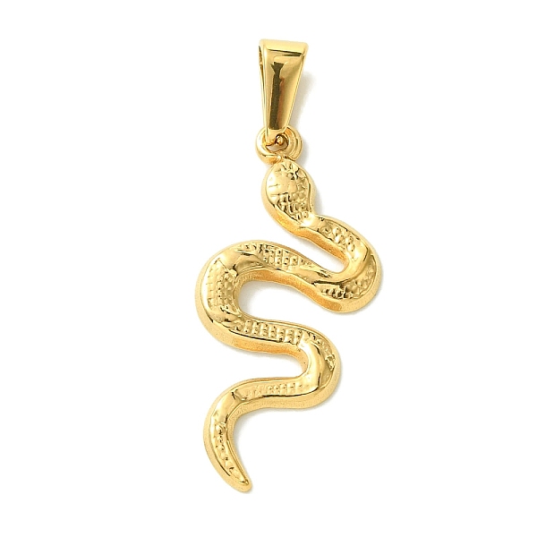 

PandaHall Vacuum Plating 304 Stainless Steel Pendants, Snake Charms, Golden, 31x15x2mm, Hole: 7x3.5mm 304 Stainless Steel Snake