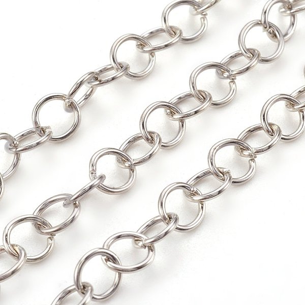 

PandaHall Iron Rolo Chains, Belcher Chain, Unwelded, Platinum Color, with Spool, Link: 7mm in diameter, 1mm thick, about 328.08 Feet...