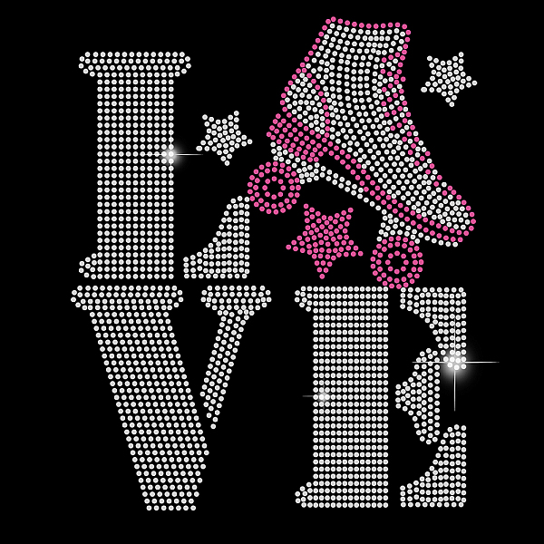 

PandaHall SUPERDANT Love Skates Roller Bling Rhinestone Patches Iron On Rhinestone Roller Skating Rhinestone Alphabet Glitter Pearl Letter...