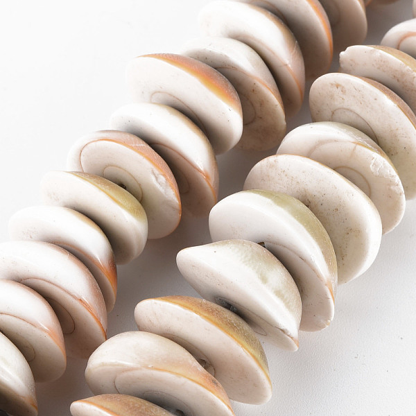

PandaHall Natural Shell Beads Strands, Half Round, BurlyWood, 19~25x7~11mm, Hole: 1mm, about 20~24pcs/strand, 6.89 inch~7.09 inch(17.5~18cm)..., Orange