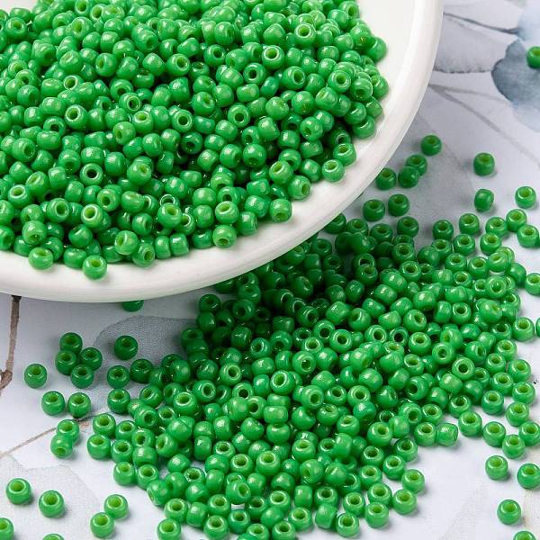 

PandaHall MIYUKI Round Rocailles Beads, Japanese Seed Beads, (RR4476) Duracoat Dyed Opaque Fiji Green, 8/0, 3mm, Hole: 1mm, about...