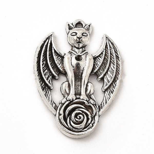 

PandaHall Tibetan Style Alloy Pendant Rhinestone Settings, Cat with Wing, Antique Silver, Fit for 1.5mm Rhinestone, 26.5x19x3mm, Hole: 0.7mm...