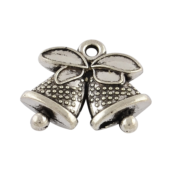 

PandaHall Tibetan Style Zinc Alloy Pendants, Christmas Bell, Lead Free & Cadmium Free, Antique Silver, 14x17x4mm, Hole: 1.3mm, about...