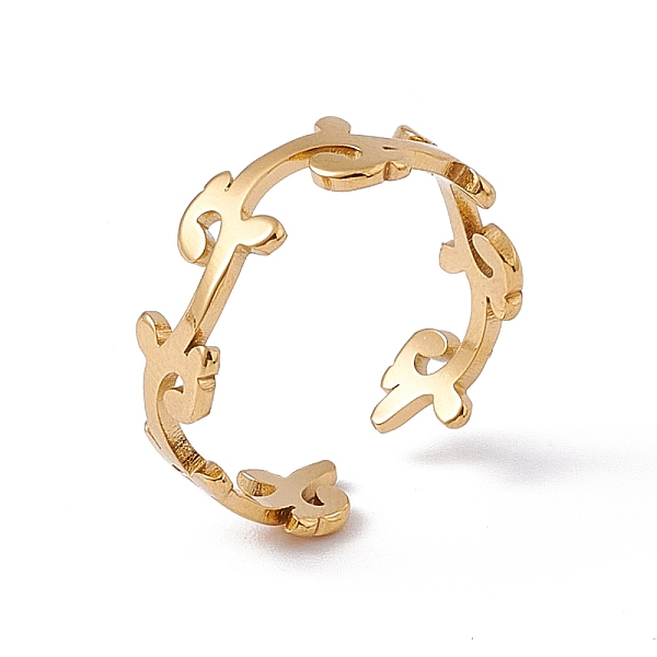 

PandaHall Ion Plating(IP) 201 Stainless Steel Leafy Branch Wrap Open Cuff Ring for Women, Real 18K Gold Plated, US Size 6 1/4(16.7mm) 201...