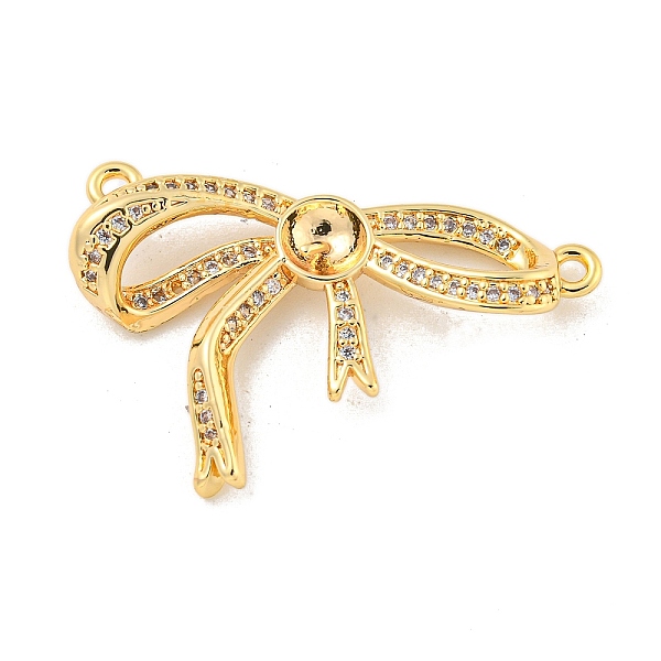 

PandaHall Rack Plating Brass Peg Bail Pendants Micro Pave Clear Cubic Zirconia, Bowknot, Real 18K Gold Plated, 19x32x7mm, Hole: 1.5mm, pin...
