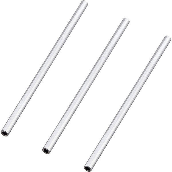 

PandaHall Custom Aluminium Round Tube, Silver, 302x12mm, Hole: 8mm Aluminum Tube Silver