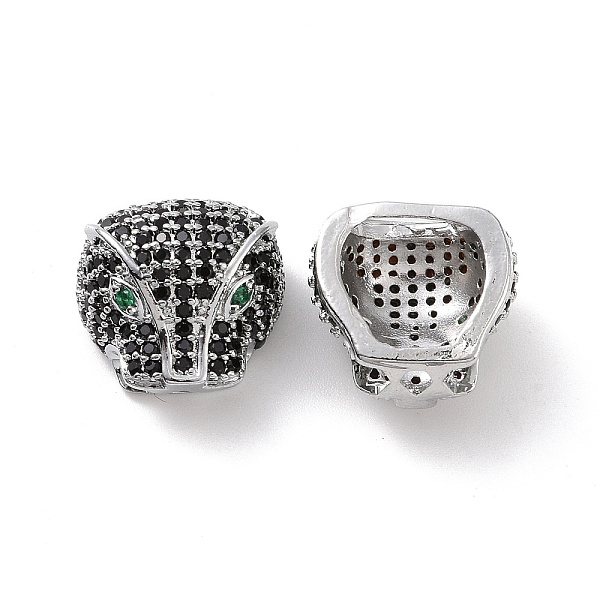 

PandaHall Brass Micro Pave Cubic Zirconia Beads, Leopard Head, Platinum, 12.5x13.5x8mm, Hole: 1.8mm & 4x8mm Brass+Cubic Zirconia Leopard..., Black